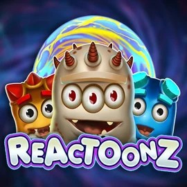 Reactoonz online game logo by Play'n GO on rhinobets.uk.com